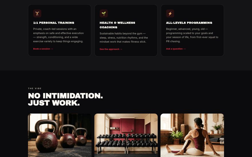 A Team Fitness — homepage details
