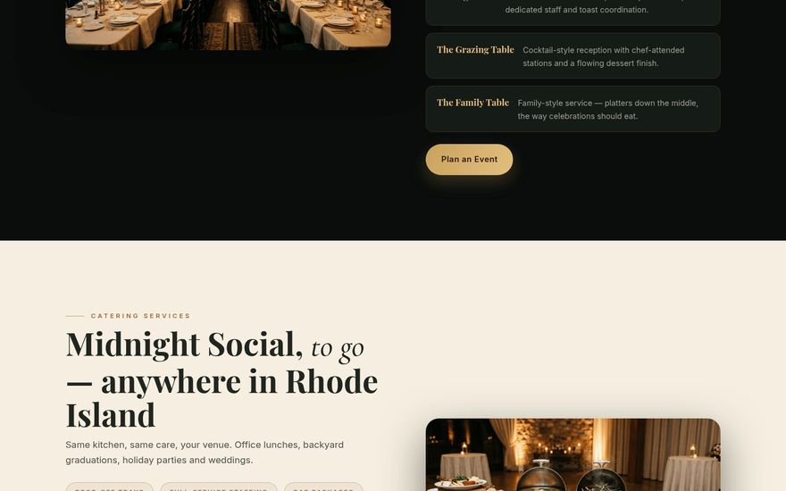 Midnight Social — homepage sections