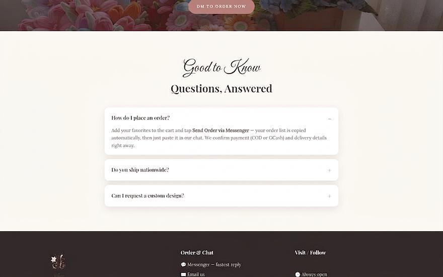 Swirly Fleura — homepage details